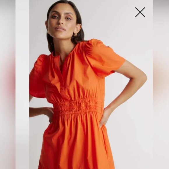 Quince organic cotton tiered maxi dress orange S - Picture 2 of 12